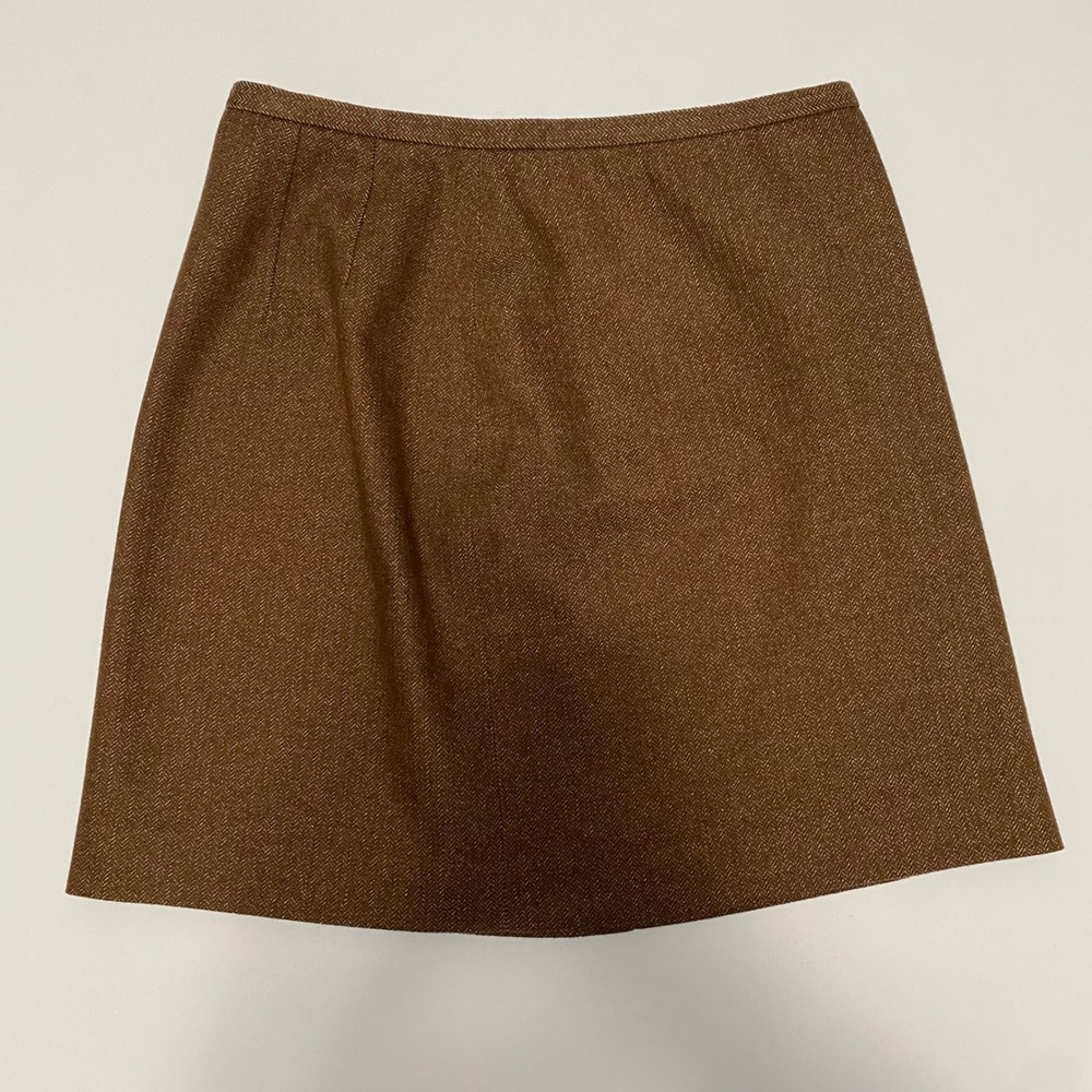 Vtg Wool Blend Herringbone Mini Skirt 4 Academia Preppy Heritage Old Money Twee